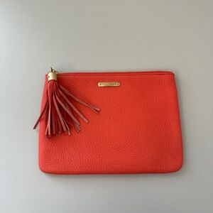 GiGi New York Uber Clutch in Coral Pebbled Leather